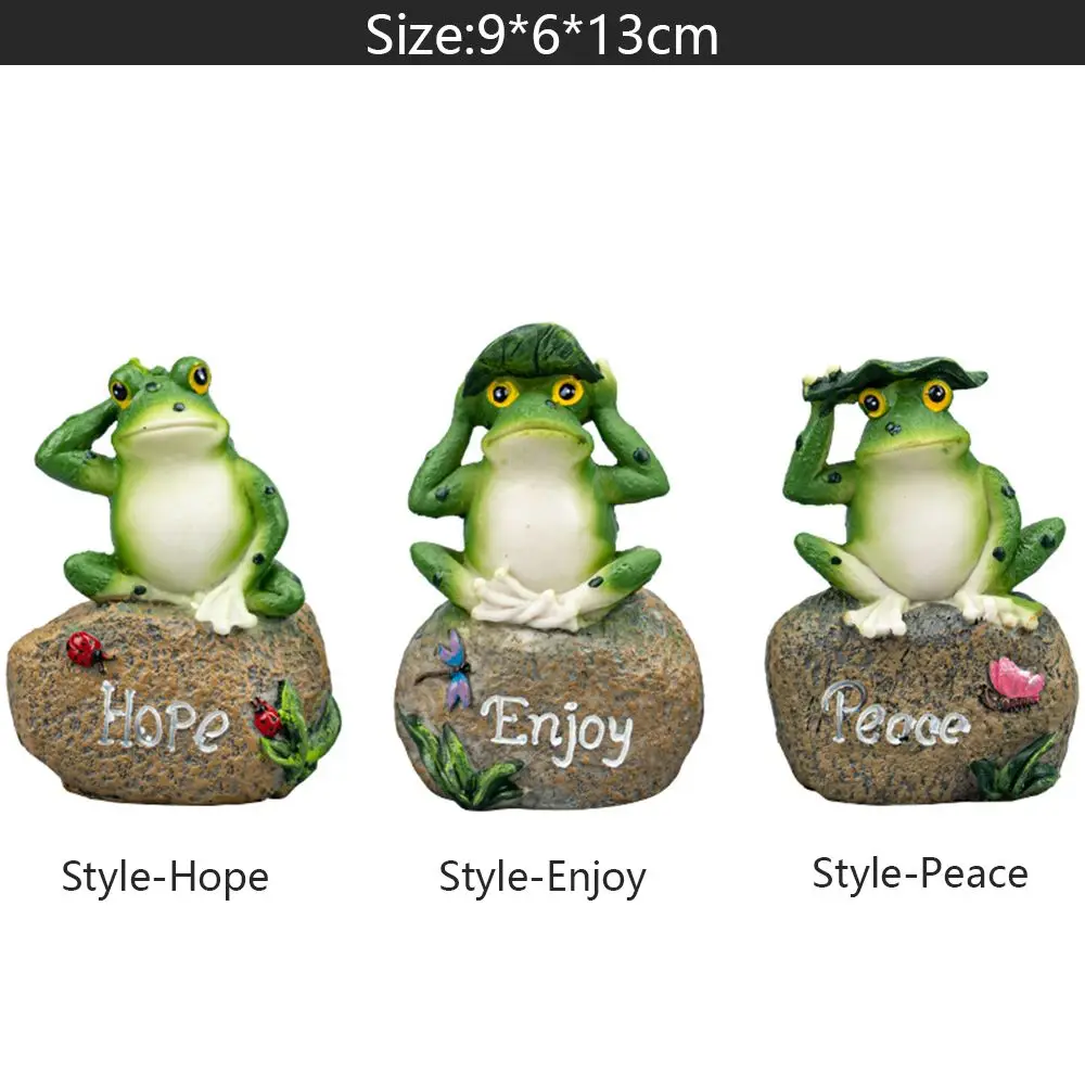 3D Frog Figurine Creative Resin Statue Home Garden Frog Decor Fish Tank Terrarium Landscape Decoration