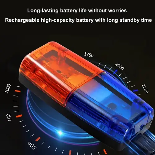 Imagen 2 del producto Luz de seguridad recargable por USB, luz con Clip para hombro, luces de señal de advertencia de emergencia para guía de tráfico y ciclismo, color rojo y azul