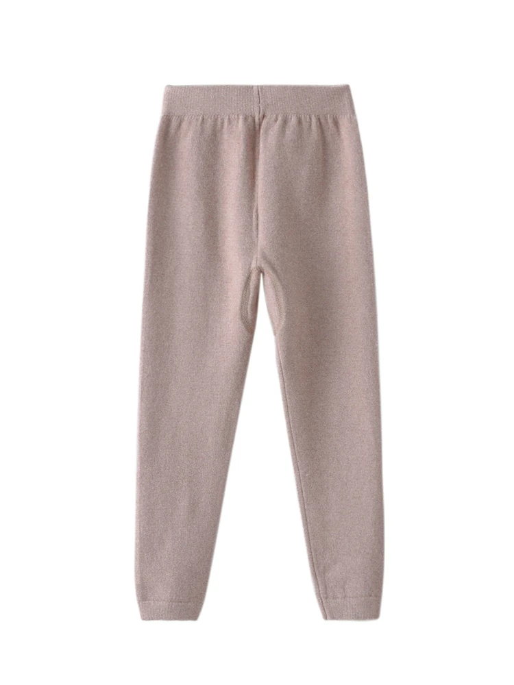 

Child 100% Wool Pants Autumn Winter Girls Soild High Waisted Versatile Knit Trousers Soft Comfort Thick Warm Cashmere Leggings