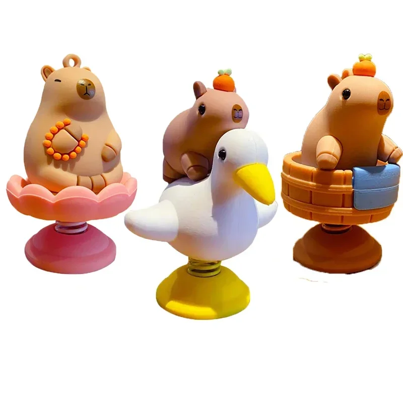 1pc Capybara Car Interior Decoration Creative Spring Capybara Shaking Head Dashboard Figurine moto hand Ornament