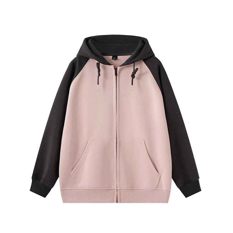 FEWQ Contrasting Color Hooded Men's Sweatshirts Drawstring Big Pockets Casual Menswear Loose Spring Male Clothing 2025 24K1270