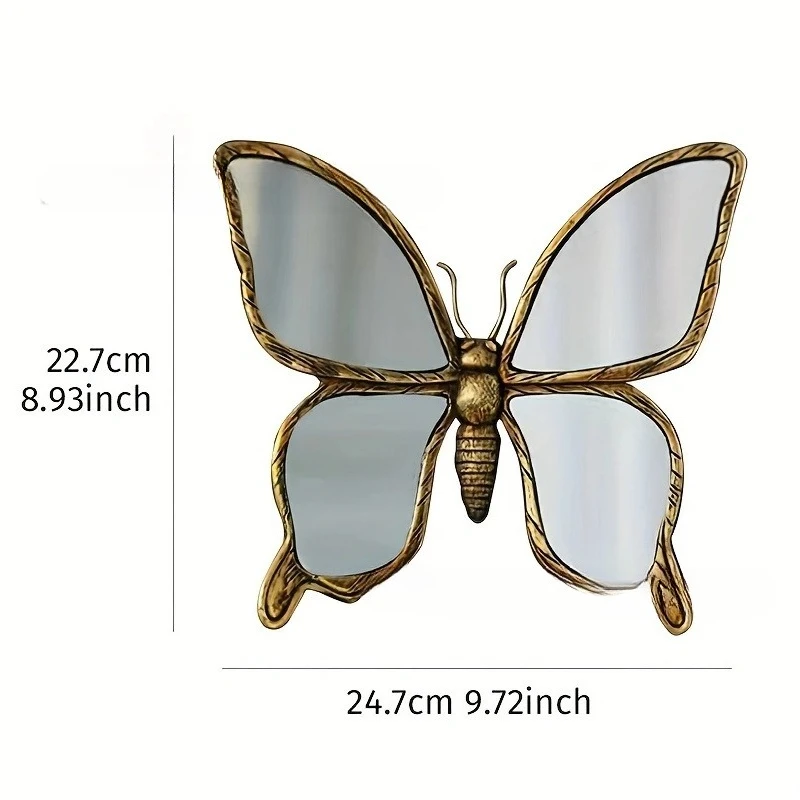 Creative Resin Material Mirror Finished Product,Golden Curled Tail Dragonfly Butterfly Home Decoration Craft,Wall Mounted Office