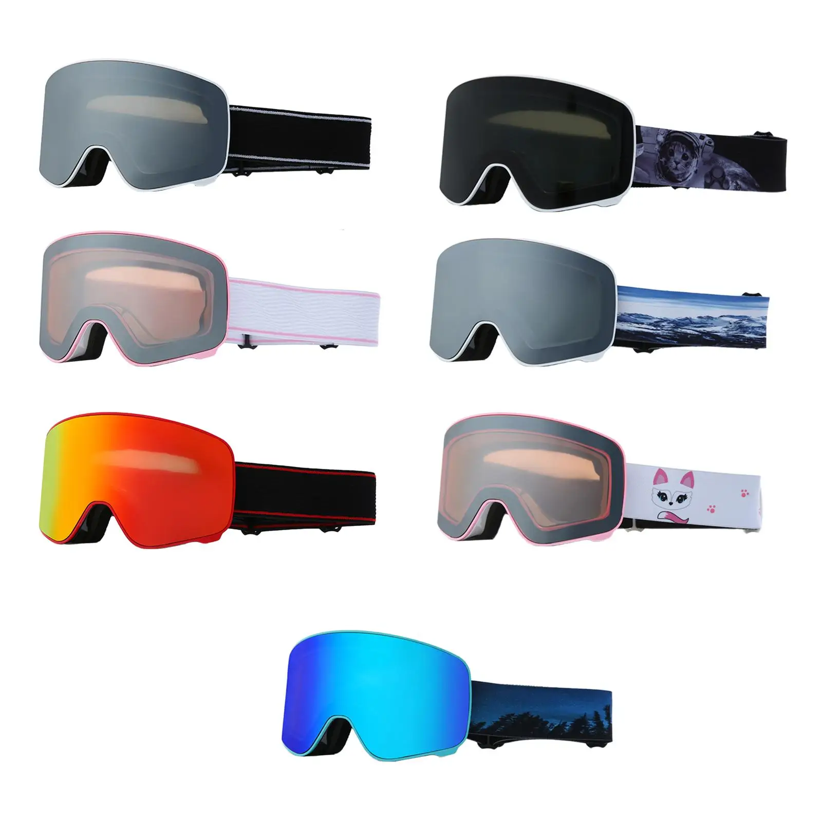 Ski Goggles Skiing Goggles Outdoor Sports Anti Fog Windproof Snow Goggles