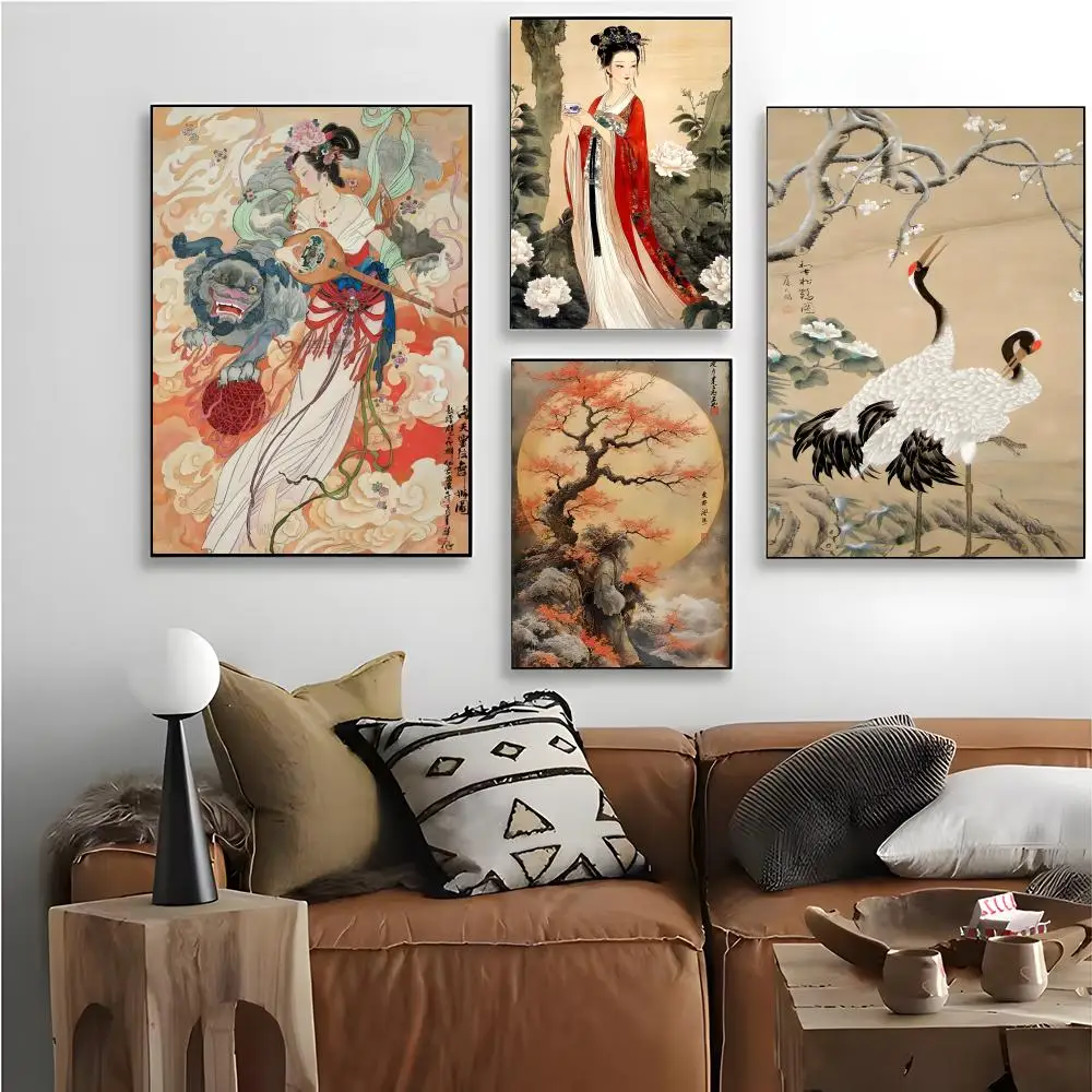 Oriental Art Form Traditional Chinese Painting Poster Canvas Wall Art Print Poster Decorative Mural Home Decor Gift Unframed