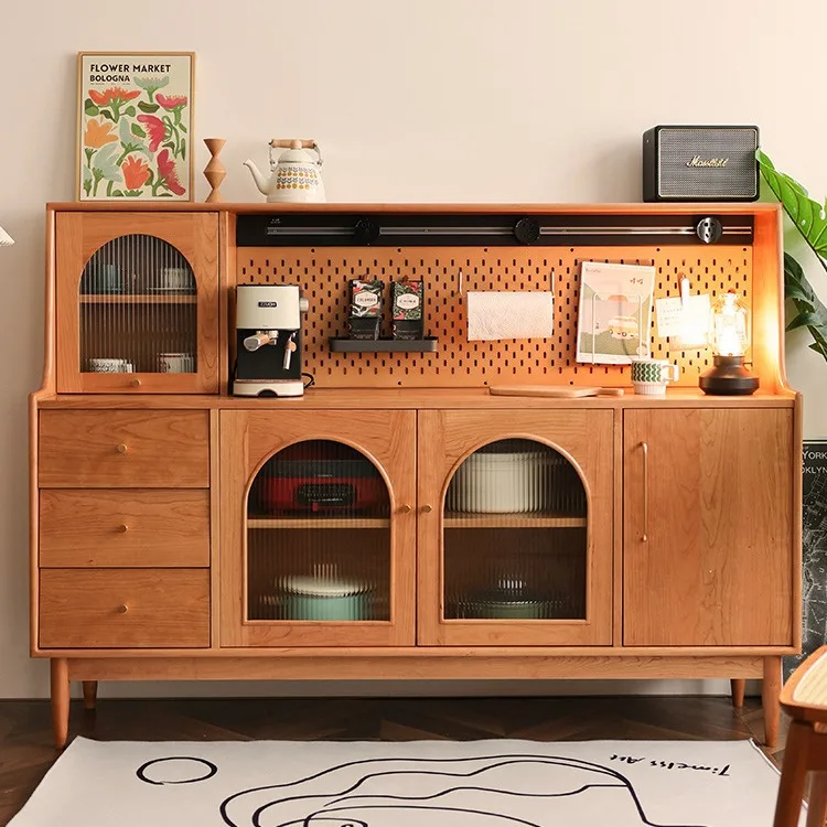

Solid wood meal side tea cherry wood living room against the wall household storage locker