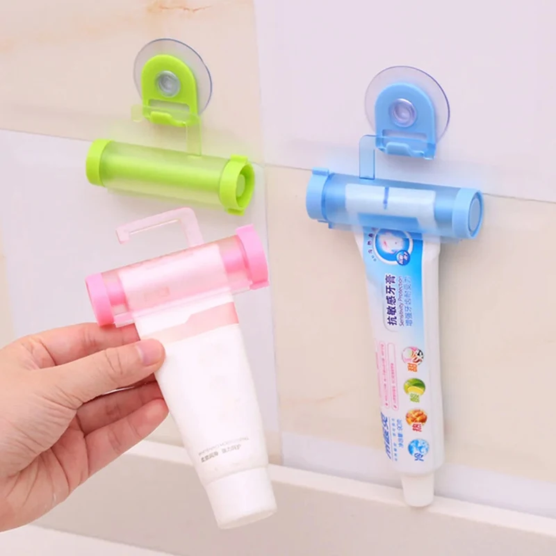 Multipurpose Rolling Tube Squeezer Tooth Paste Dispenser Sucker Holder Dental Cream Bathroom Squeezing Dispenser