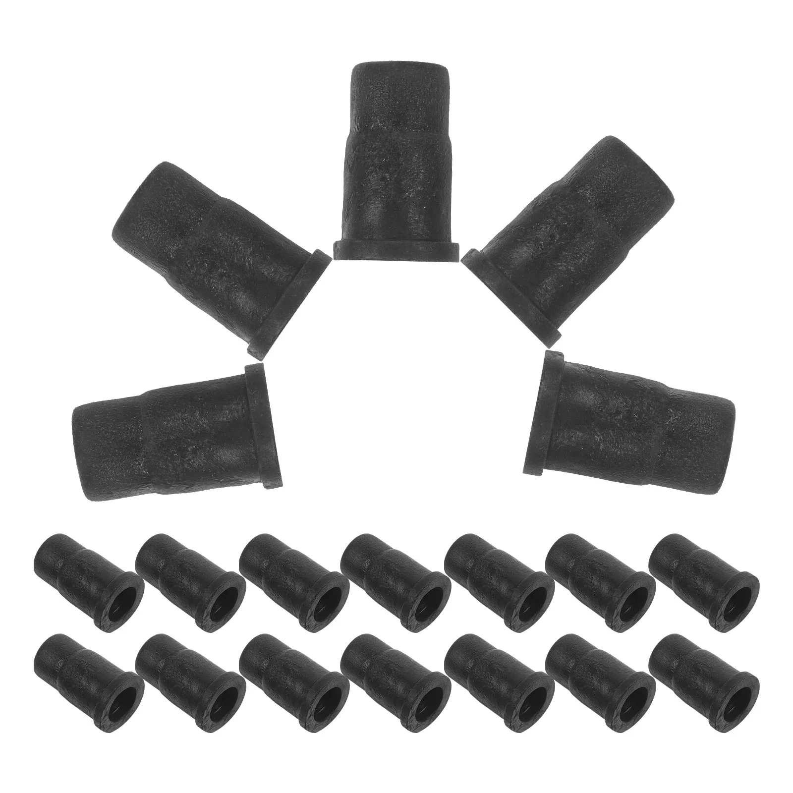 20 Pcs Caster Rod Rubber Cap Mounting Socket for Chair Leg Sleeves Stem Inserts Wheel Abs Sockets Small