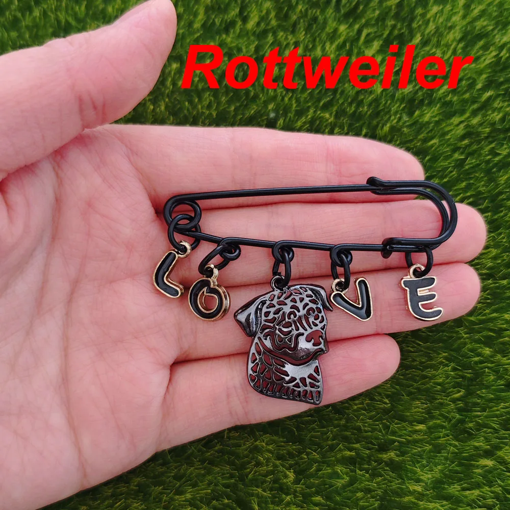 Romantic Dog Animal Pomeranian Breastpin Rottweiler Doberman Brooch Pins Couple Gift