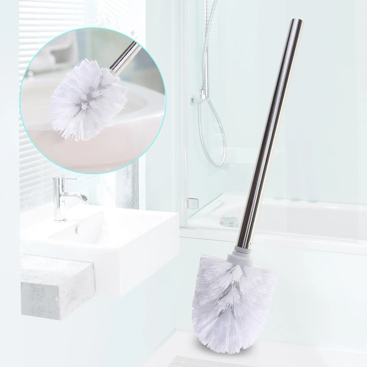 3 Pcs Toilet Cleaning Brush Bowl Cleaners Stainless Steel Head & Handle Grout