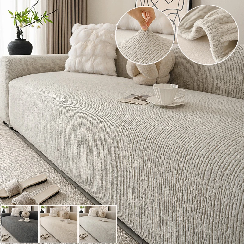 High Elastic Solid Color Sofa Covers for Living Room Spandex Sectional Corner Sofa Slipcovers Couch Chair Cover 1/2/3/4/5Seater