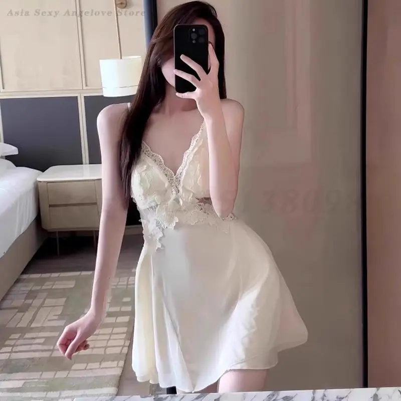 Wedding Bride Robe Set Women Sexy Lace Patchwork Nightgown Satin Kimono Bath Gown Loose Suspender Nightdress Intimate Lingerie