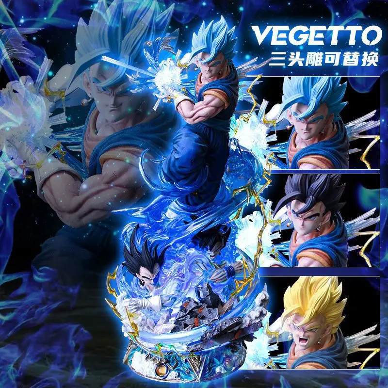 45cm Dragon Ball Gk Vegetto Anime Action Figure Oversized Model Statue Light-up Model Kids Toys Birthday Gift Christmas Gift