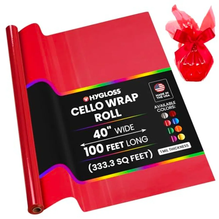 

Рулон целлофановой пленки для поделок, подарков и корзин, 40 дюймов x 100 футов