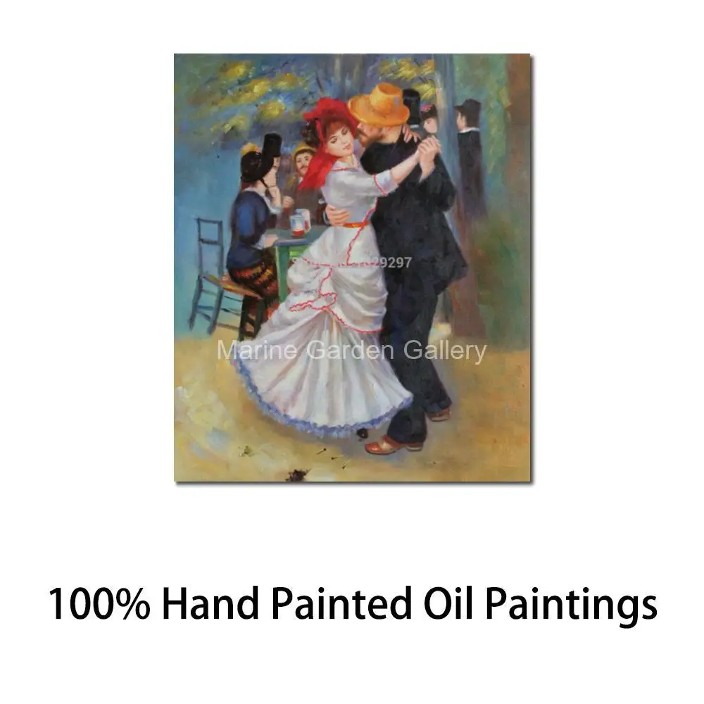 Impressionist Painting Canvas Art Dance at Bougival Hand Painted Pierre-Auguste Renoir Artwork Hallway Hotel Modern Decor Large