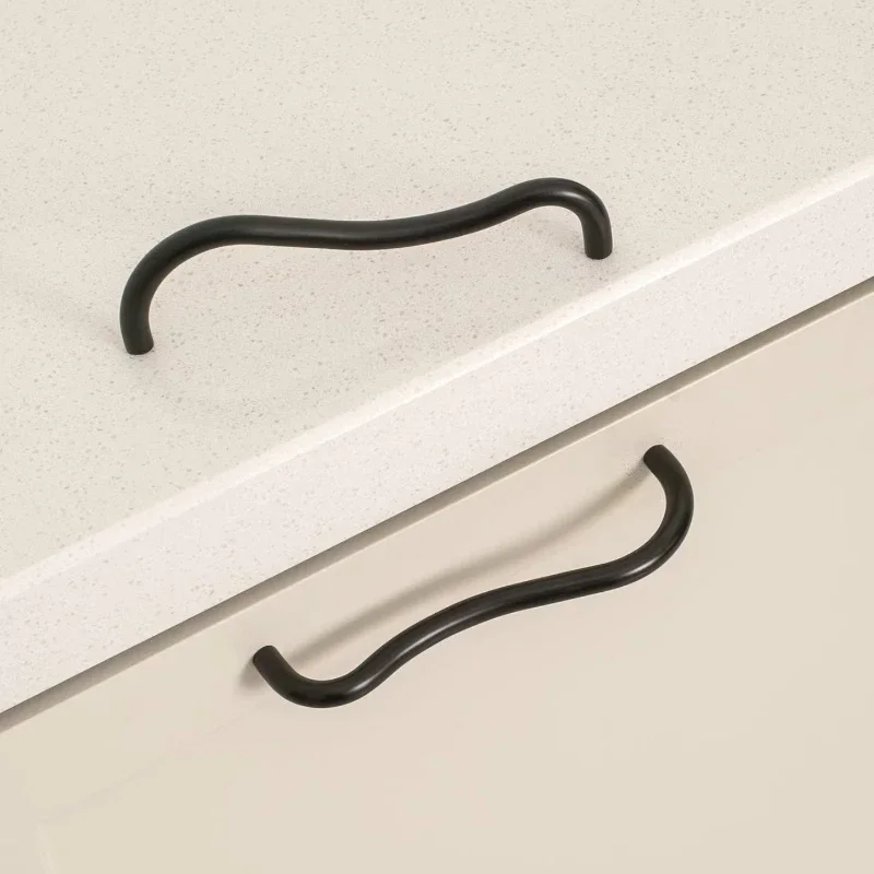 T-förmiger Dekorativer Knopf in Glänzendem Nickel für Schränke, Kleiderschränke, Kommoden, Schubladen und Möbel - Unregelmäßige Linien-Form aus Messing – Detail 7