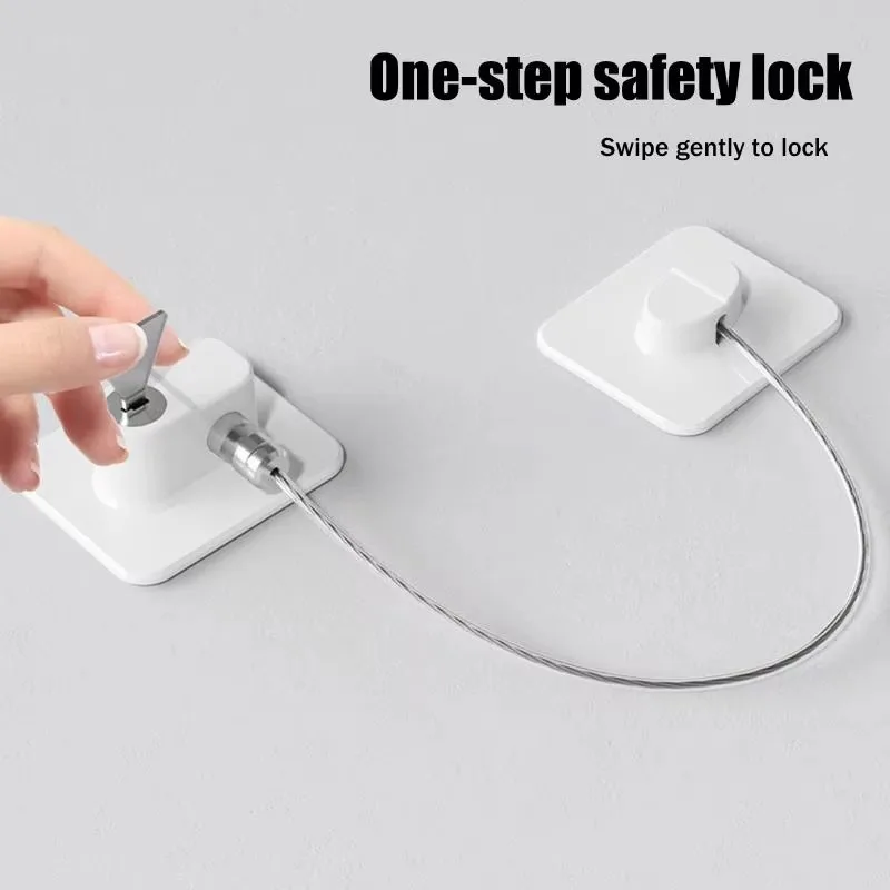 Multi-Functional Baby Safety Lock with Key Limiter Drawer Refrigerator Locks No Punching Window Lock Home Security Protection