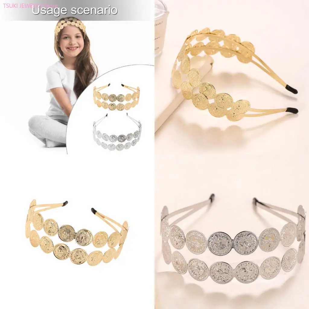 

62KE Металлический цыганский стиль Нежный головной убор Декоративные металлические повязки на голову Декор для волос для