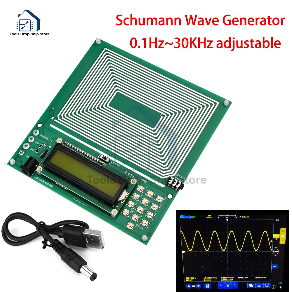 0.1HZ~30KHZ Adjustable 7.83HZ Schumann Resonance Ultra-low Frequency Pulse Wave Generator Audio Resonator Signal Generators