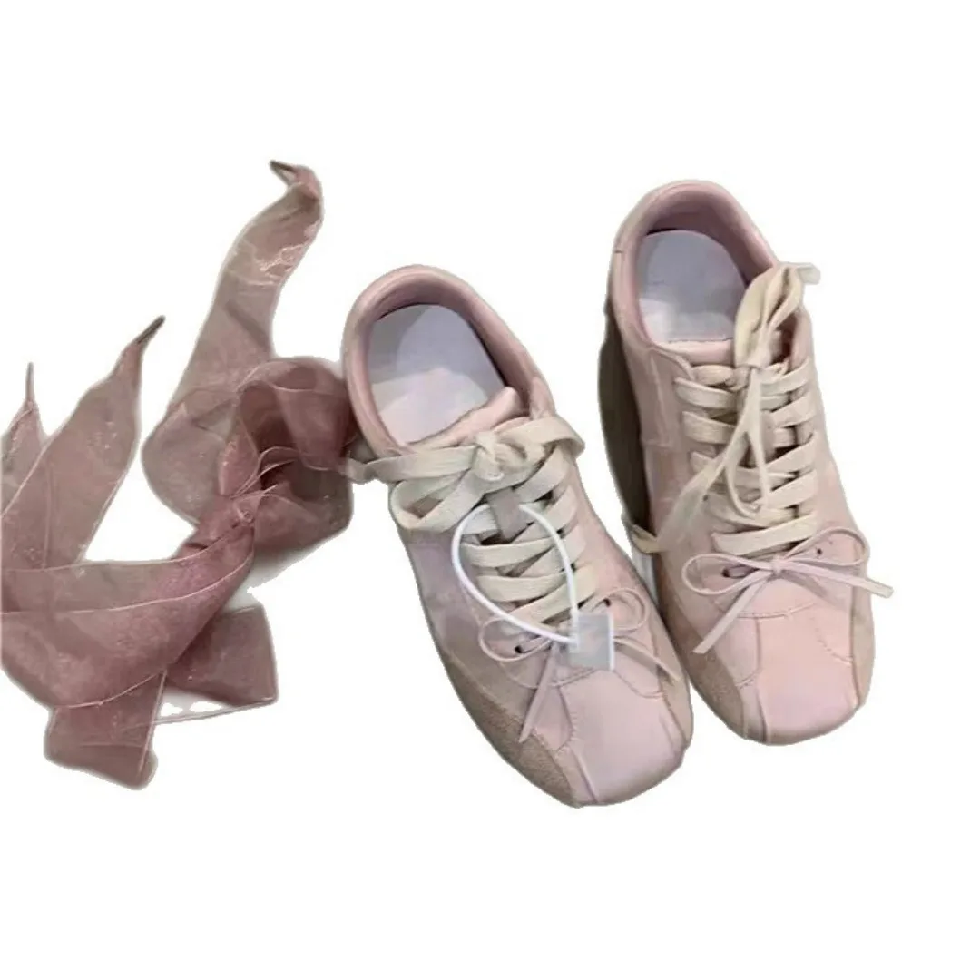 2026 New Spring Women White Bow Sneakers Lace Up Casual Lace Retro Sports Shoes Girls Versatile Daily Trainer Footwear - view 4