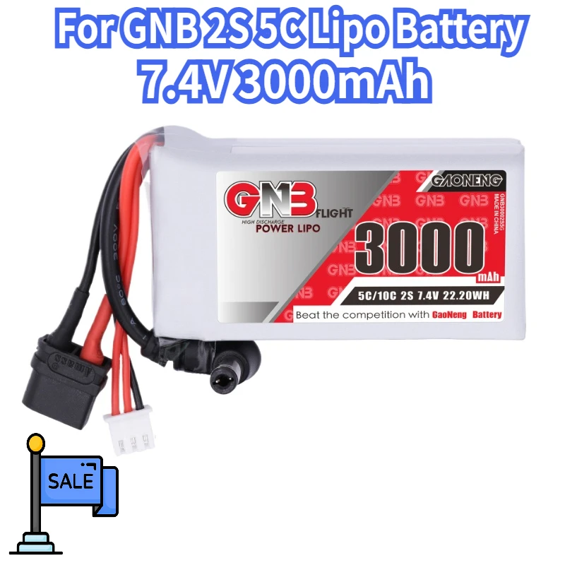 

For GNB 2S 7.4V 3000mAh 5C Lipo Battery Power Indicator for Fatshark Glasses Dominator Skyzone FPV Goggles RC Drones Battery