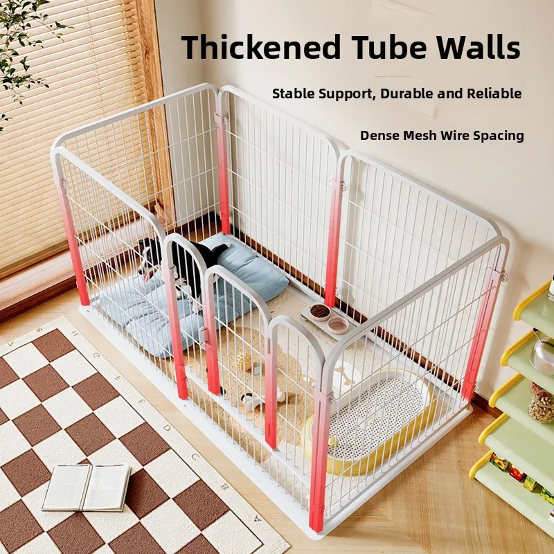 Indoor Dog Fence Home Pet Cage Villa Free Combination Dog House for Medium Dogs Iron Art Construction No Toilet Tray