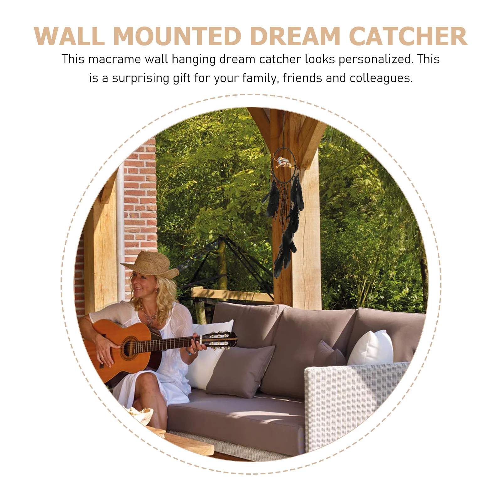 

Macrame Woven Dreamcatcher Pendant Decorative Wall Hanging Tapestry Lightweight Ornament for Room Home Office Meditation