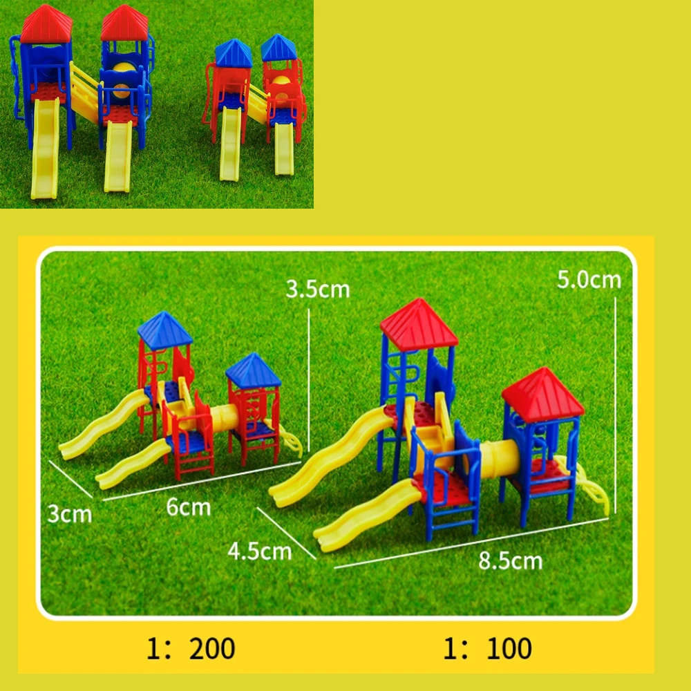 Scale 1:75-1:100 1:150-1:200 Miniature Slide Fitness Equipment Model Kid ABS Toys Diy Park Scene Layout Materials Diorama Kits