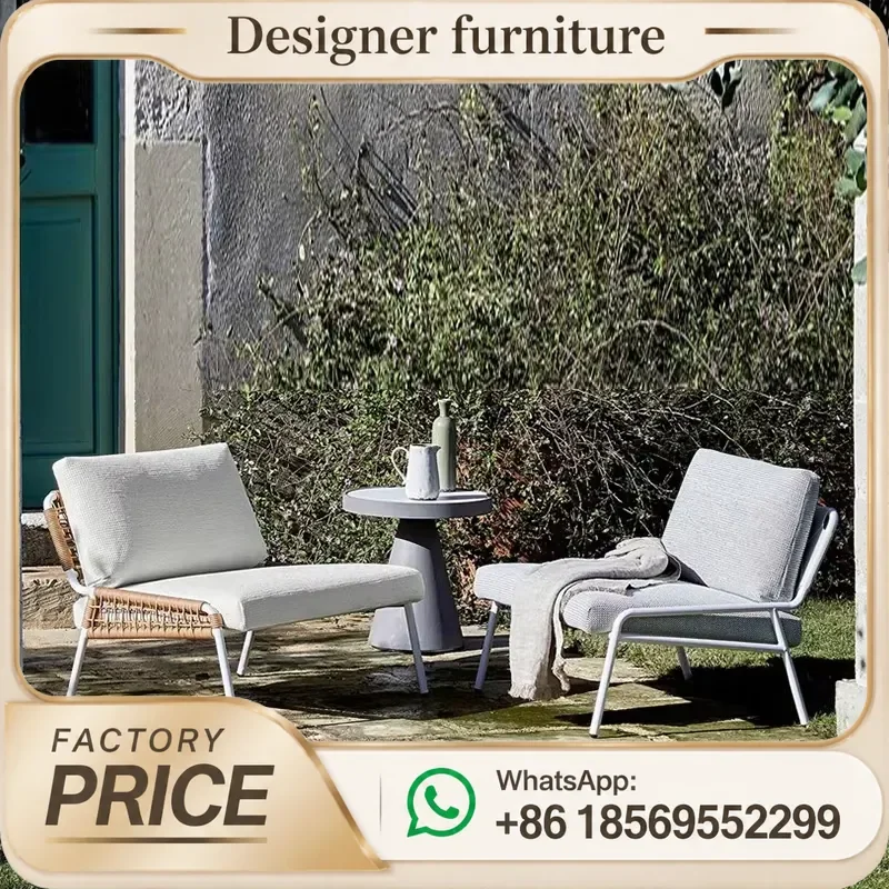 Outdoor Rope Weaving Sofa Set Aluminum Alloy Waterproof Patio Garden Balcony Furniture For Resort Hotel Leisure Coffee Table