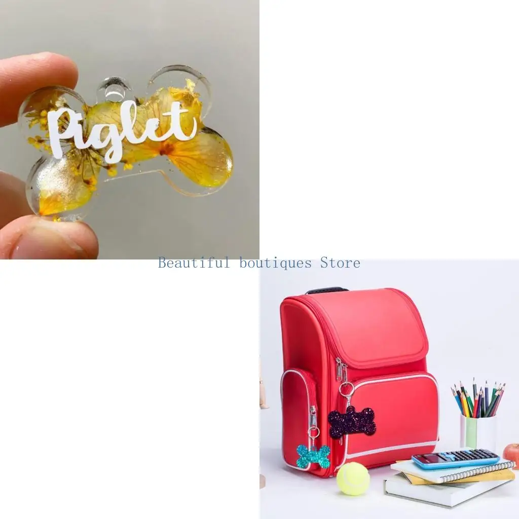 

U4LF очаровательные украшения для брелока, кулон, силиконовая форма, домашние собаки, кошки, бирка в форме кости, брелок для Mol