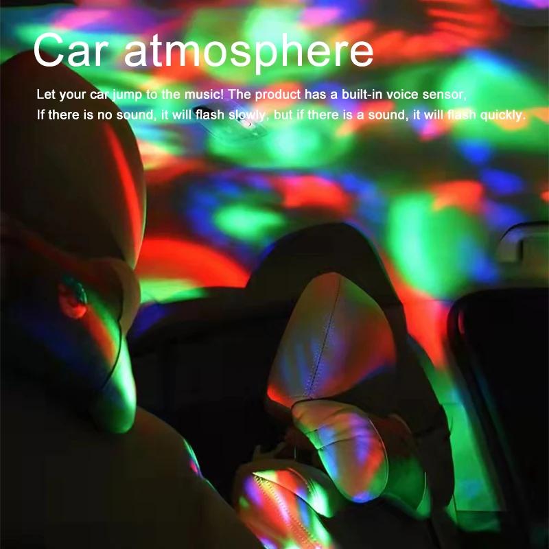 Lámpara de proyector RGB que gira automáticamente, luz Led nocturna, ambiente de carga USB para el hogar, dormitorio de niños, luces de fiesta de