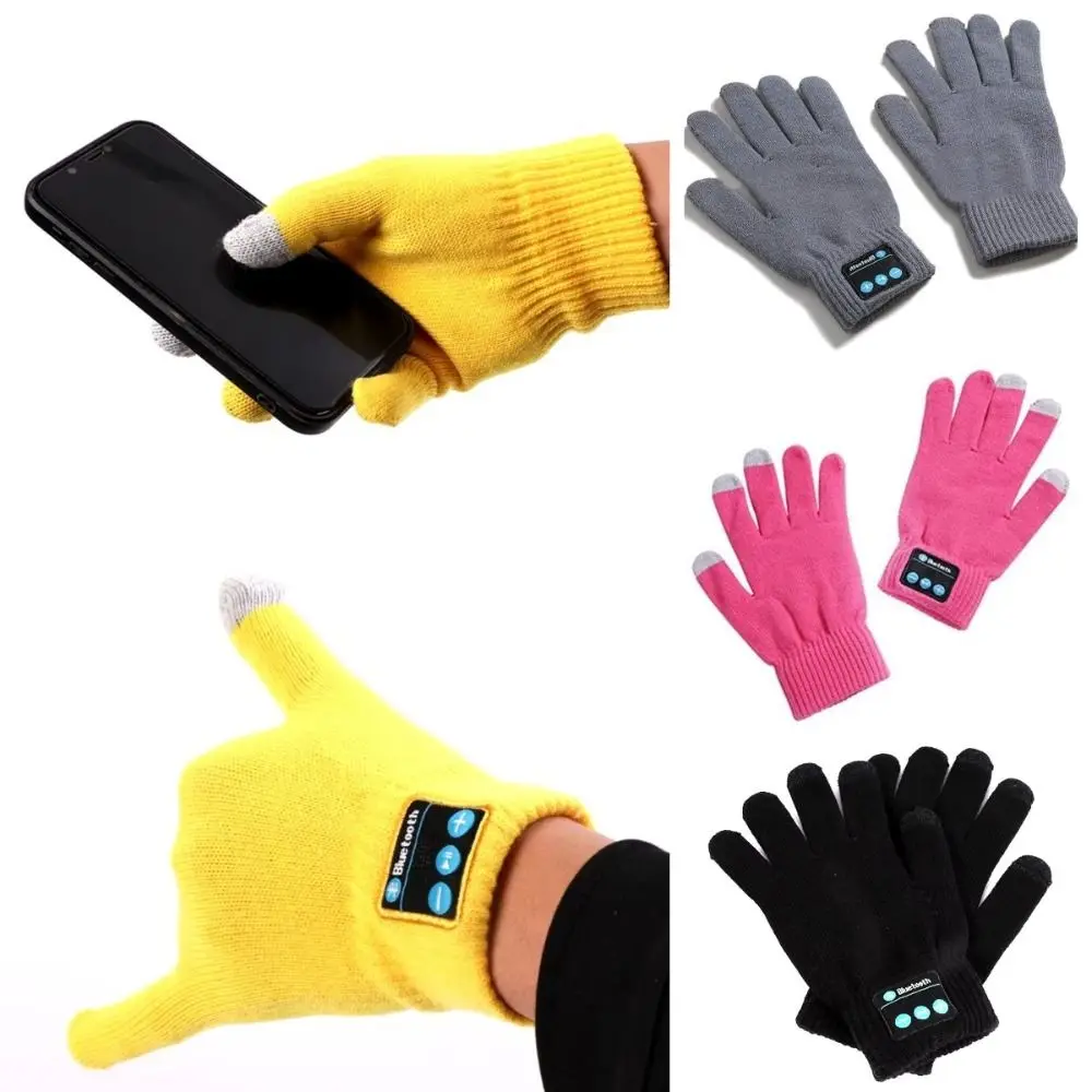 Creative Touch Screen Bluetooth Gloves Knitted Smart Winter Warm Mittens Usb Charging Durable Phone Answering Gloves Riding