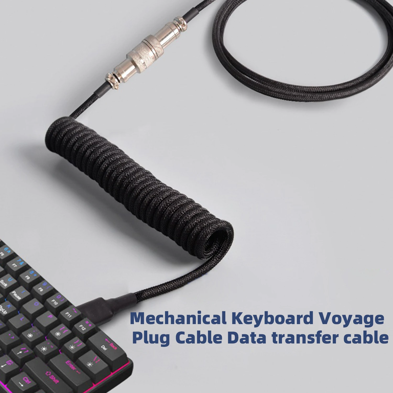 Type C Mechanical Keyboard Customized Coiled Cable USB Keyboard Wire Keyboard Aviator Desktop Computer Aviation Connector