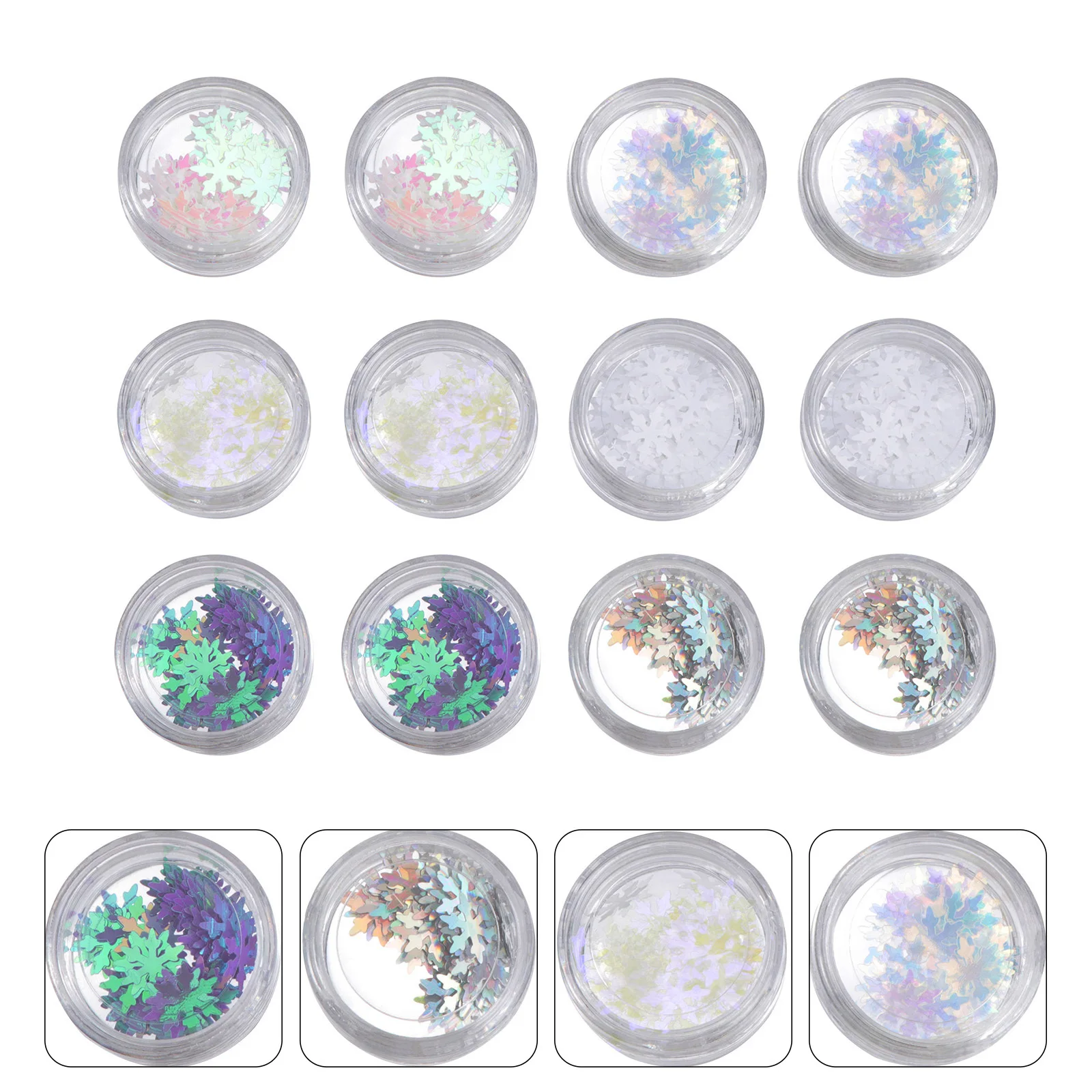 12Pcs Snowflake Nail Paillette Manicure Sequins Christmas Nail Art Creative Pretty Decorative Sequins Pretty Manicure Paillette