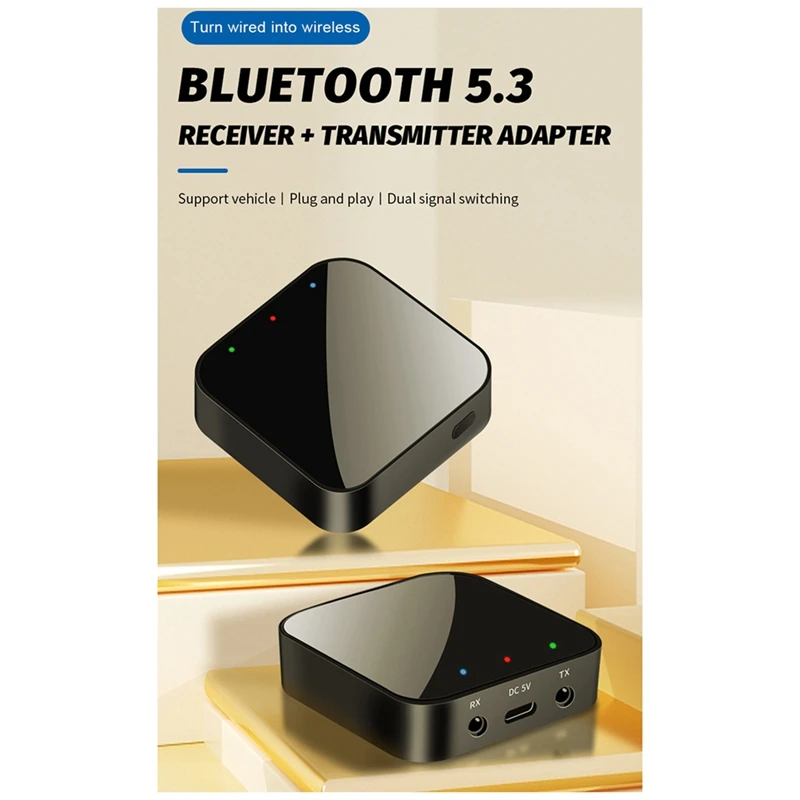 Новый Bluetooth компьютерный передатчик-приемник 2-в-1 5,3 Bluetooth-адаптер Aux автомобильный конвертер, простой в использовании, прочный, тонкое качество изготовления