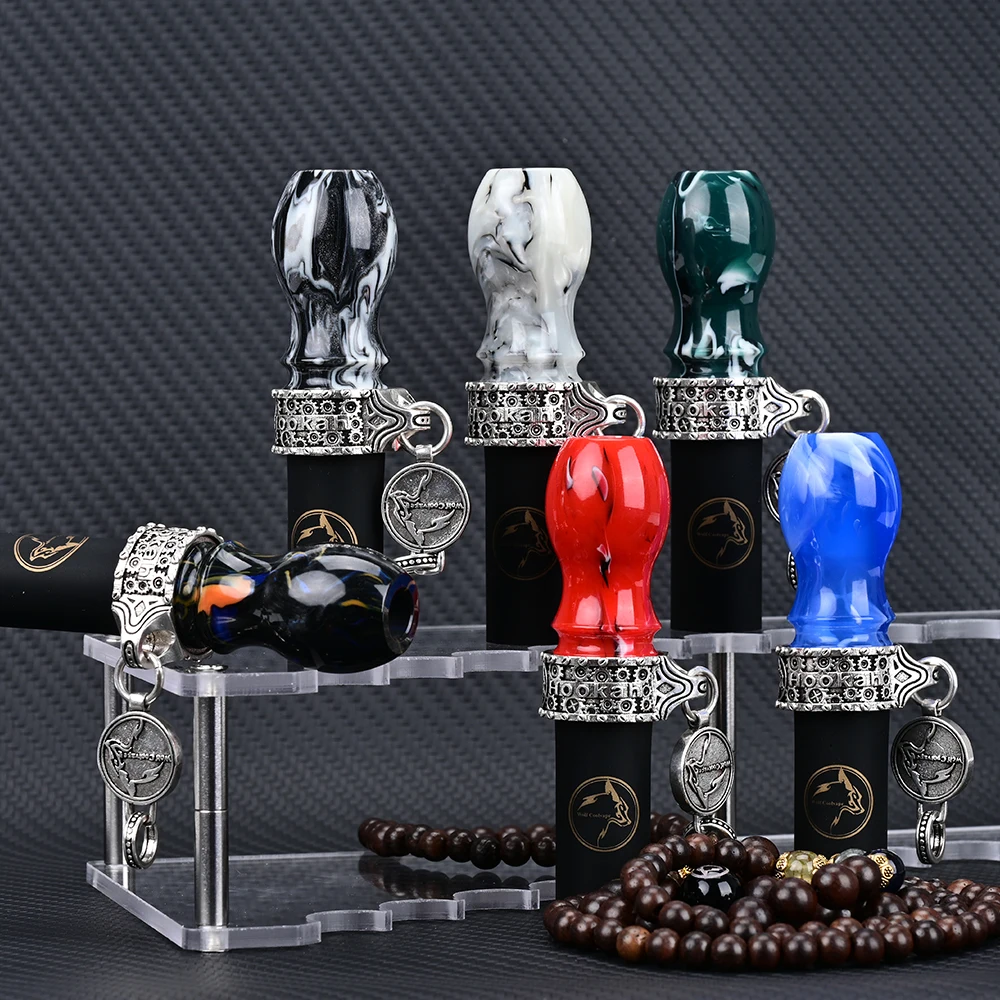 Shisha Water Pipe Accessories Resin Hookah Sheesha Chicha Narguile Silicone Hang Rope Strap Mouth Tips Resin Hookah Mouthpieces