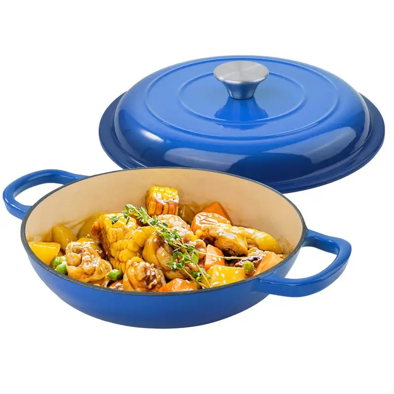 

10.6-Inch Enamel Dutch Oven for Cooking, Baking, and Serving - Durable and Stylish Kitchen Essential