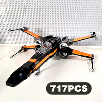 717PCS NEW IN STOCK Spaceship Poe's X-wing Fighter Building Blocks Model Space Wars Assemble Bricks Toys Gifts For Kid Boy Adult