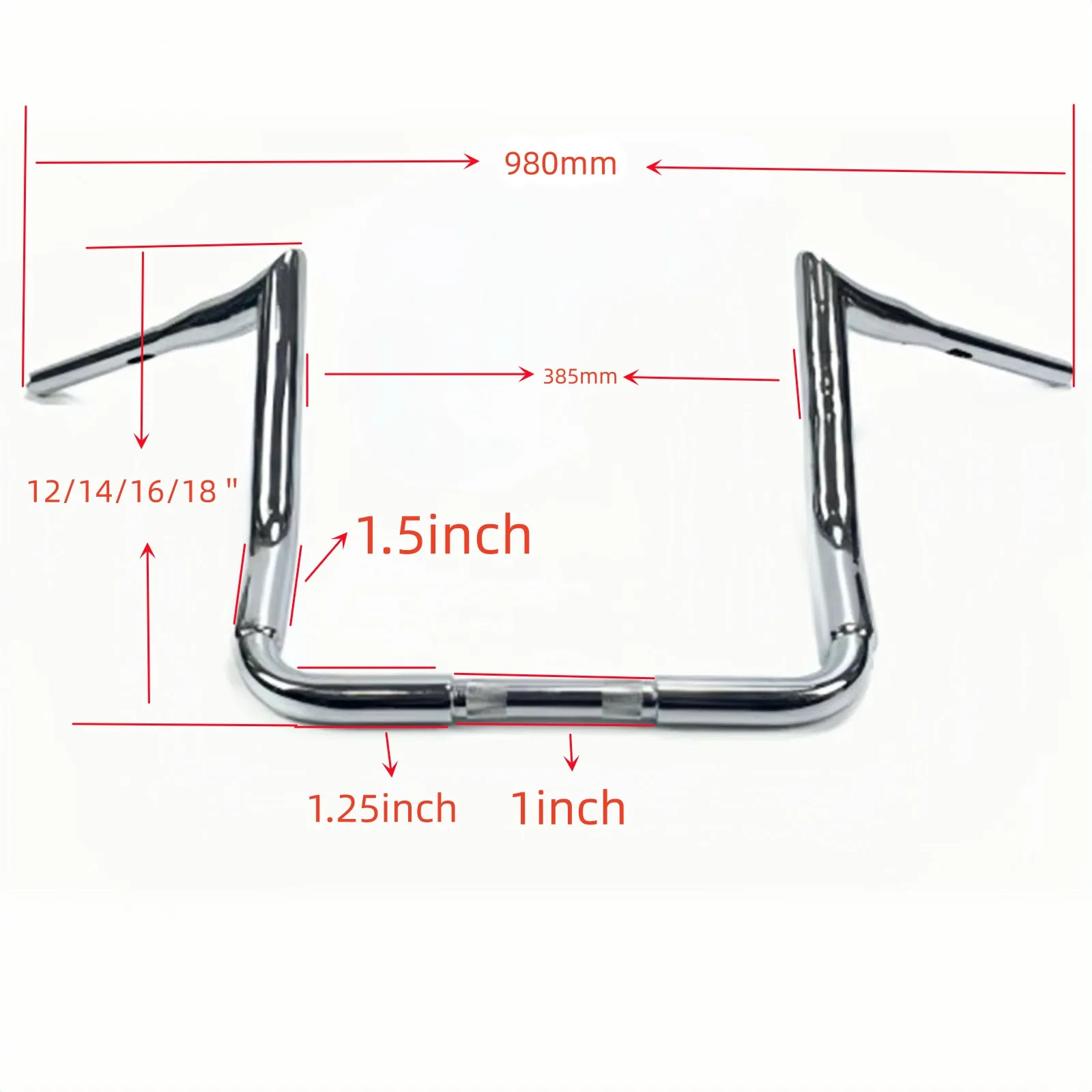 Motorcycle 1-1/2 Handlebars Ape Rhino Horn bagger monkey For Harley CVO TriGlide Street Glide Electra Glide Standard 2014-2023