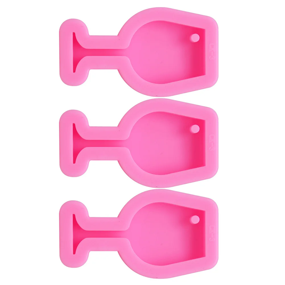 

3pcs Goblet Cup Keychain Mold Pink Mini Silicone Casting Resin Jewelry Pendant Craft Supplies Diy Accessories
