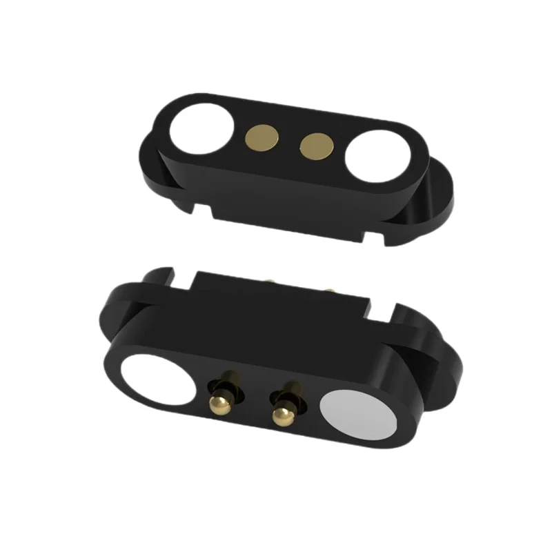 2PCS Magnetic 2Pin USB Connector Gold Plated Spring Loaded Contact Male Female Terminal for Smart Band Charging