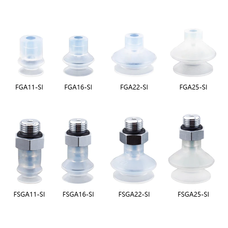 

5pcs/lot FGA Series Double Layer Vacuum Suction Cup FGA11-SI FGA14-SI FGA20-SI FGA43-SI FGA63-SI White Silicone
