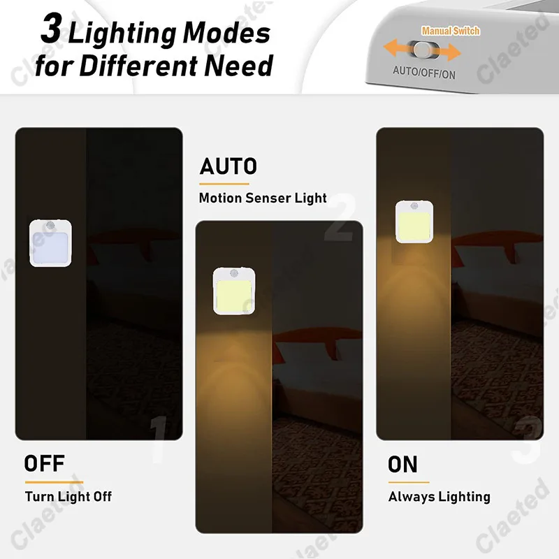 Imagem -05 - Luz Noturna Sensor de Movimento com Luz Led Plugue da ue Lâmpadas Luz Noturna Infantil sem Fio Lâmpada Noturna para Mesa de Cabeceira Quarto