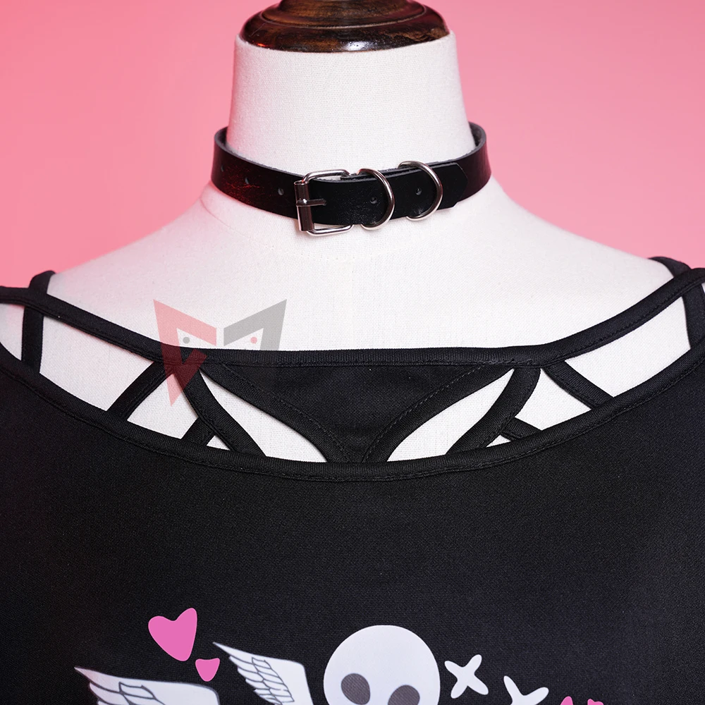 Nieuwe Kagamineng Rin Cosplay Kostuum Shirt Rok Ketting Voor Game Party Custom Made