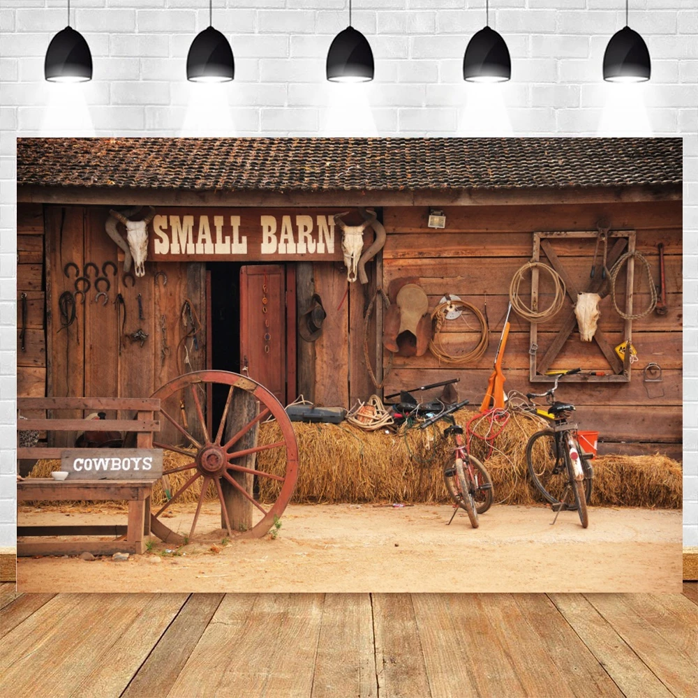 Wild West Cowboy Photography Photo Photo Decoration Props Boys Girls Cowboy Birthday Horse Wooden Wall Decoration Background