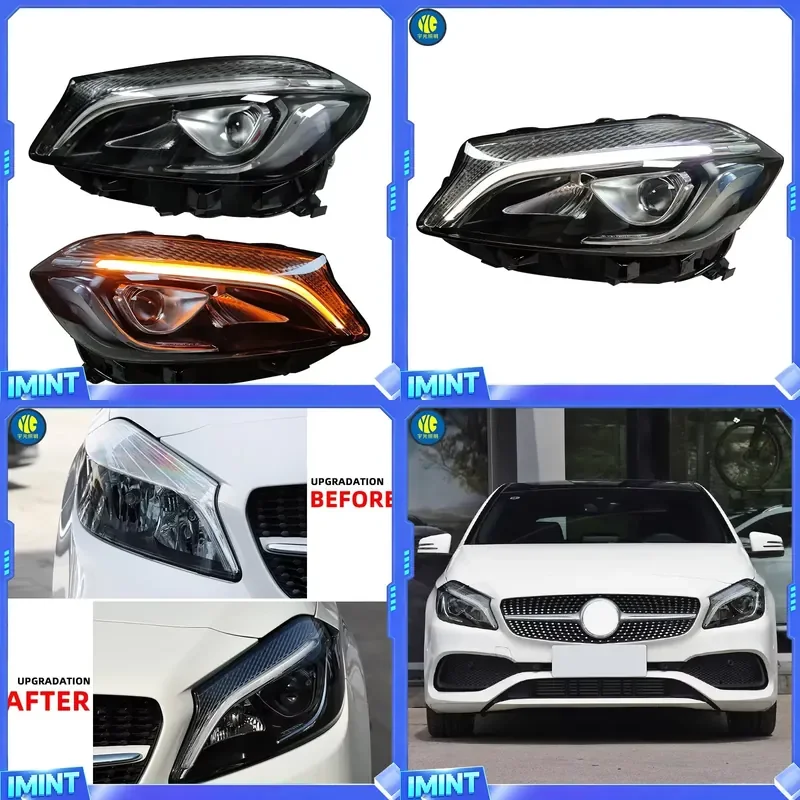 YU GUANG High Quality Car Headlamps for W176 Headlight Upgrade 2013-2018 A45 A180 LED Automotive Accessories DRL