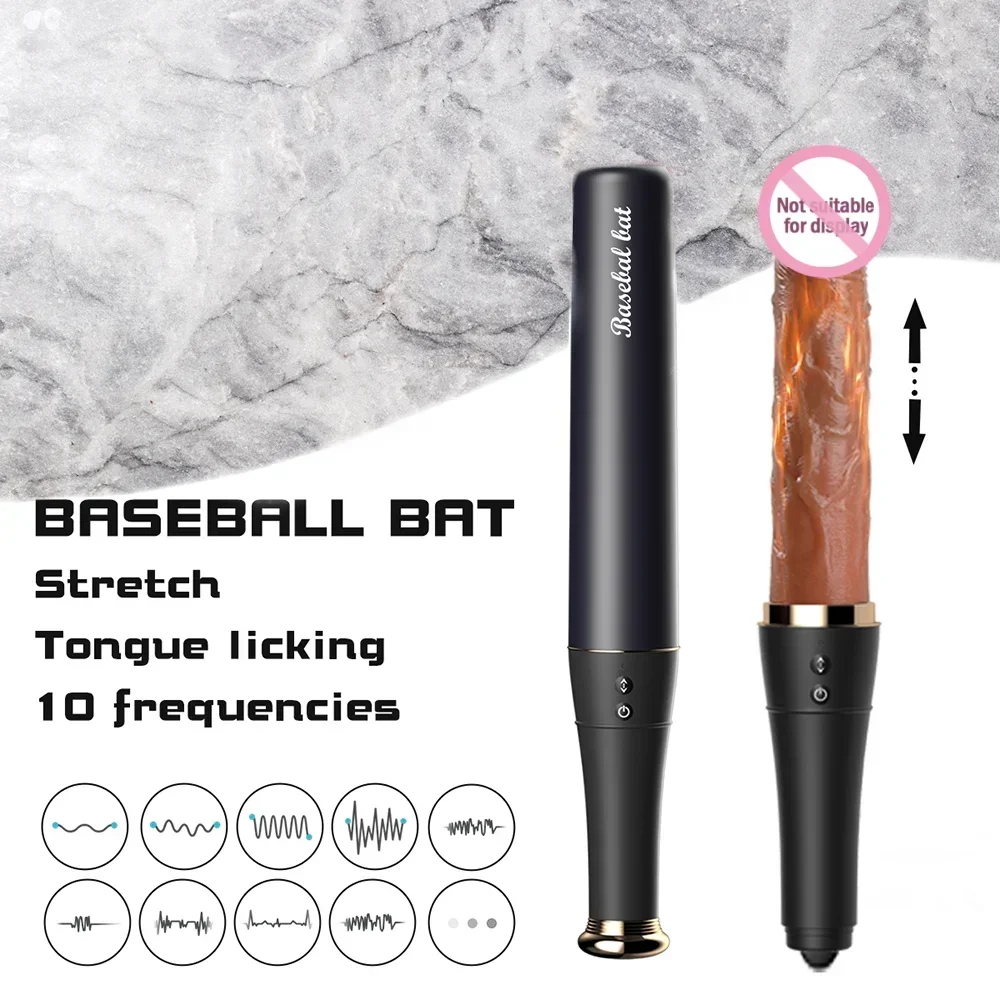 Baseball Bat Vibrator Retractable Licking Realistic Dildo Heated Thrusting Gun Masturbator Sexmachine Adult Sex Toy Joinjjtoy