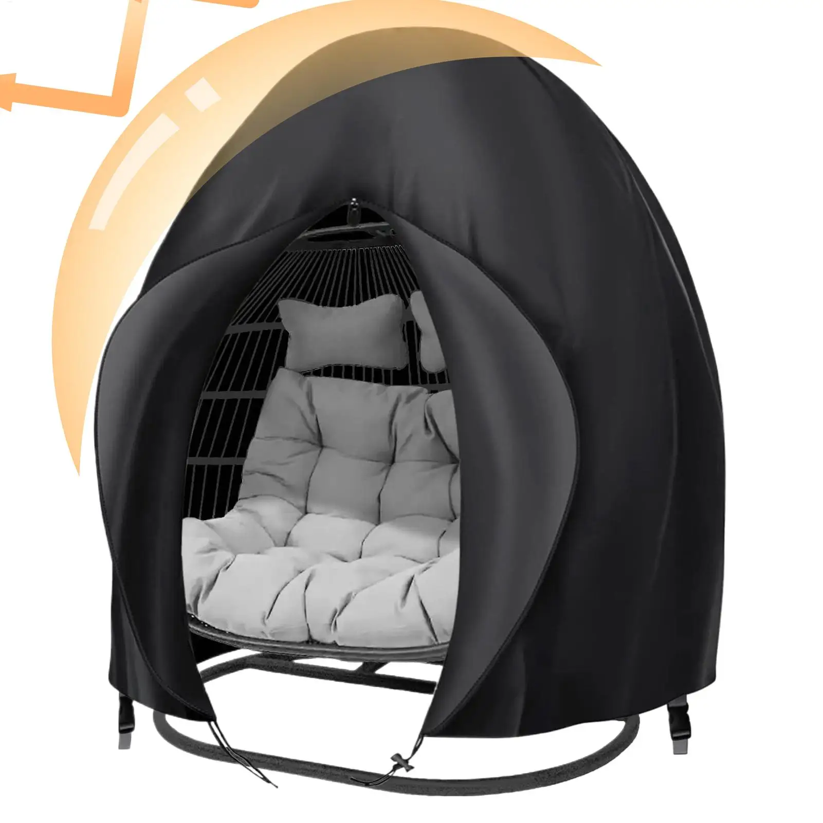 Patio Egg Chair Cover with Zipper Outdoor Hanging Egg Chair Covers UV Resistant Windproof Heavy Duty Wicker Egg Basket Cover