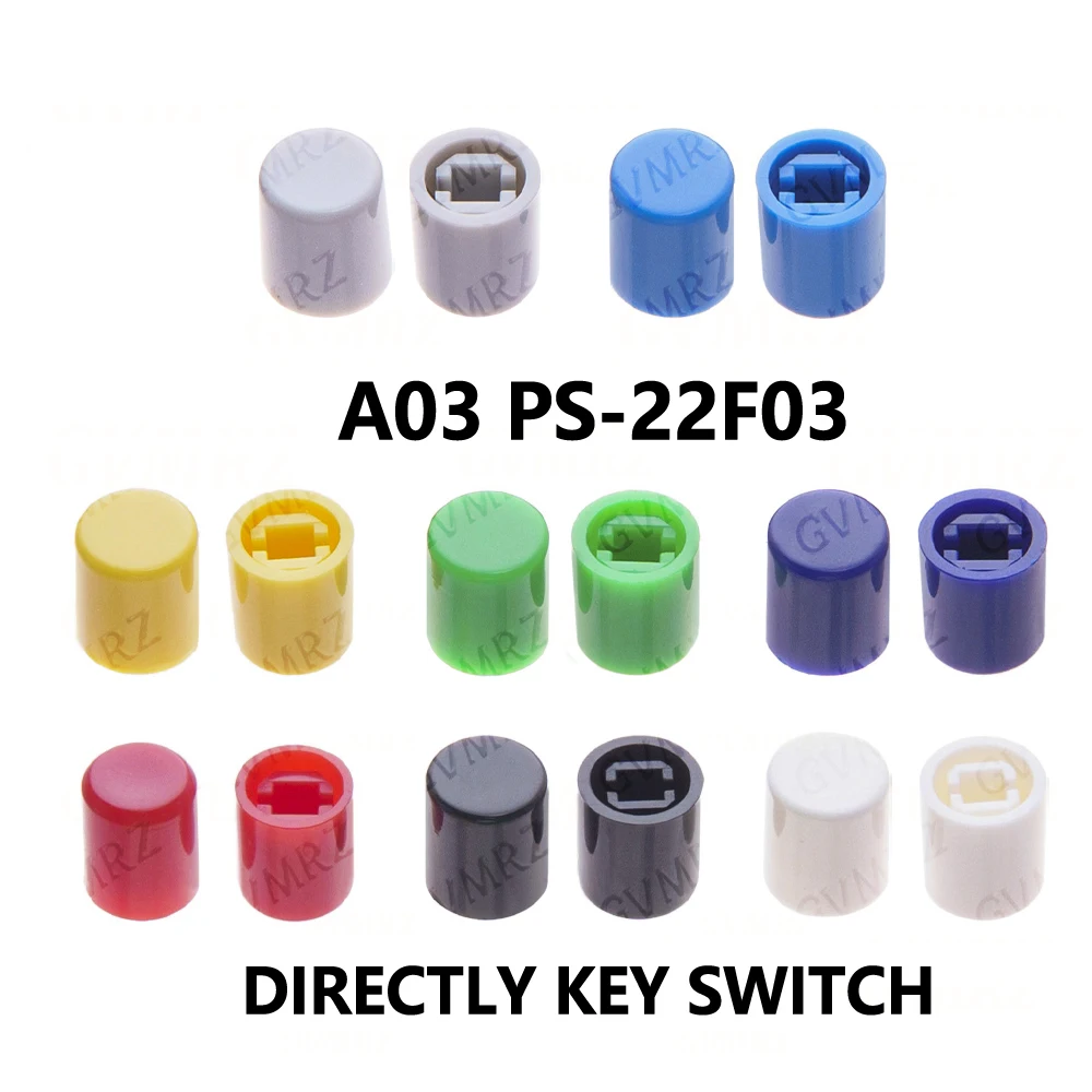 20PCS gray purple Black Red A11 Yellow Blue Green Cap cap are suitable for A03 PS-22F03 6pins Directly key switch self-locking