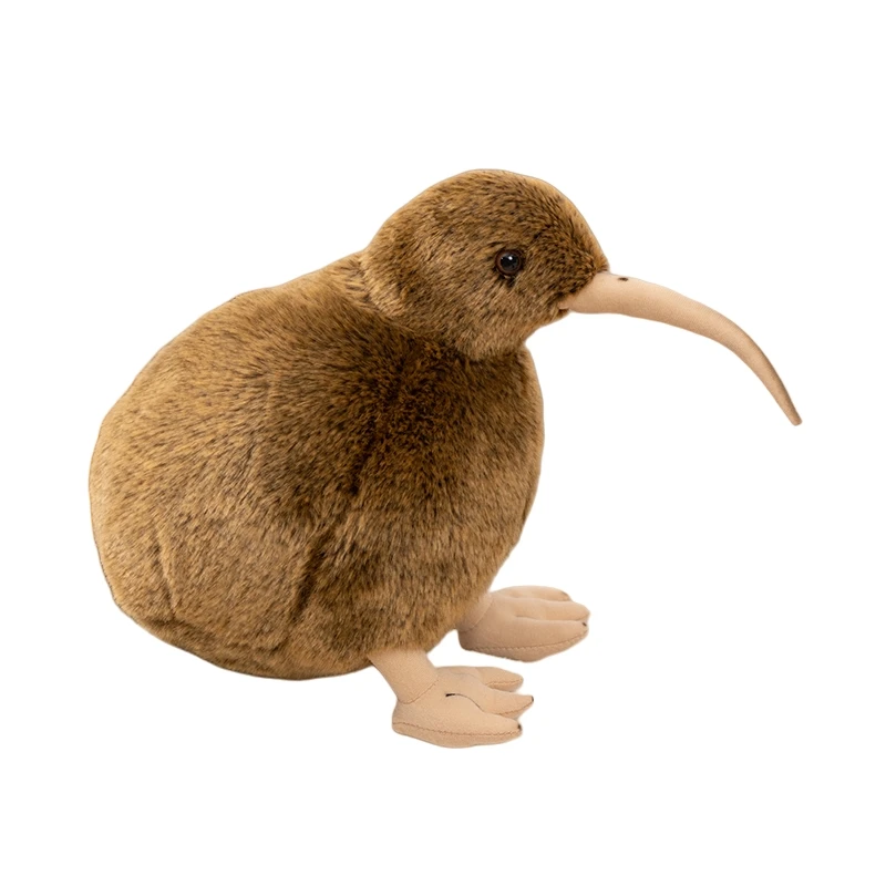 12cm Brown Kiwi Bird Doll Plush Toy Stuffed Like Real Animal Plushie Small Soft Men Gift