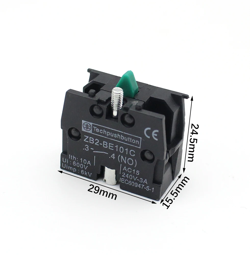 50PCS/100PCS XB2 Rotary Switch ZB2BE102C (NC) 10A ZB2-BE101C (NO) Button Switch Contact Block XB2-BD21 BD23 BD25 BD33 BD45 BD53